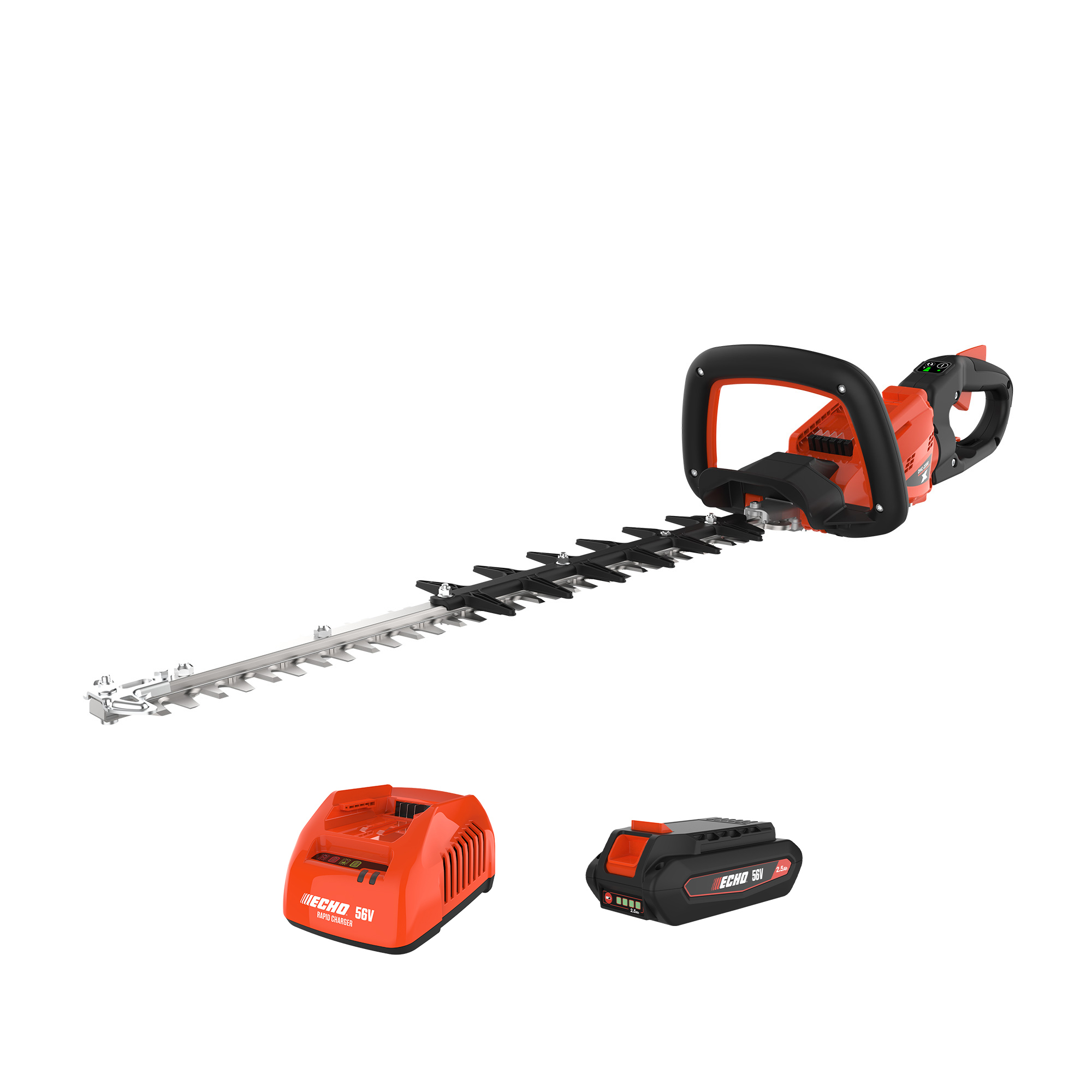 ECHO 56V Battery System, X Series, Battery-Powered Double-Sided Hedge Trimmer, Volts 56 Blade Length 22 in, Includes 2.5Ah Battery and Rapid Charger, Model# DHC-2200R1